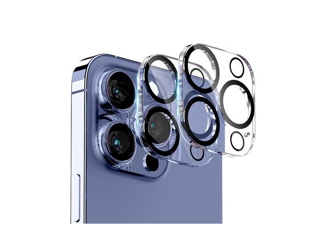 [아이폰15프로 카메라 보호필름] 핫 아이템 구스페리 빛번짐 차단 블랙써클 풀커버 휴대폰 카메라 강화유리 보호필름 2매